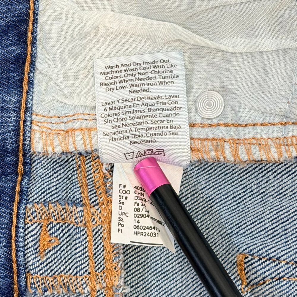 Sofia Vergara Hi Rise Margot Wide Leg Faded Stretch Denim Jeans 14 Medium Wash - Picture 13 of 13
